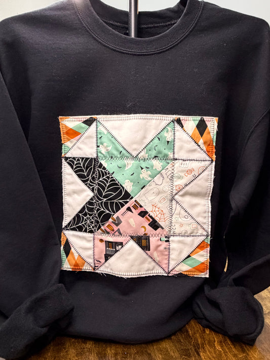 Halloween Patchwork Quilt Block Sweatshirt