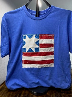 Blue T-Shirt w/Patriotic pattern